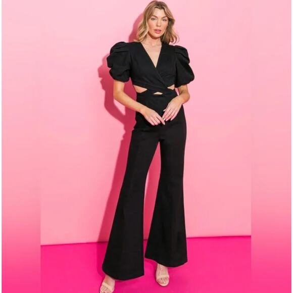 GLOWING ALL NIGHT STRETCH DENIM JUMPSUIT